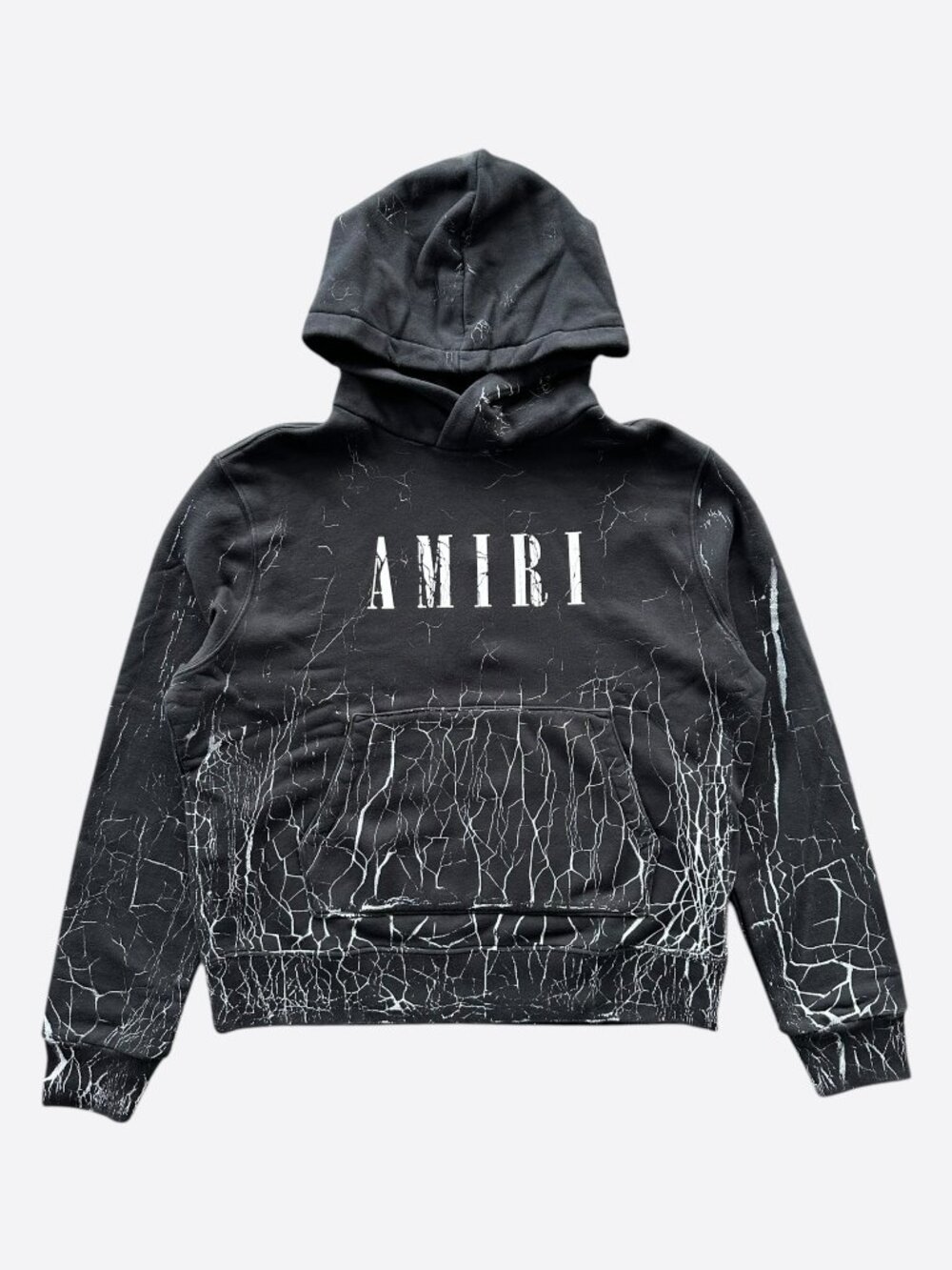 Amiri Black & White Cracked Core Logo Hoodie